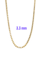 10KT REAL GOLD BOX BYZANTINE CHAIN 3.3 MM AND 4MM