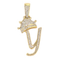 REAL NATURAL DIAMOND 10KT GOLD INITIAL A TO Z PENDANT