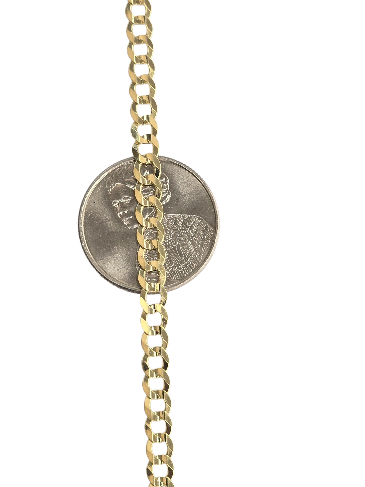 14KT REAL GOLD SOLID CUBAN CURB CHAIN 4.7MM FOR MEN AND WOMEN