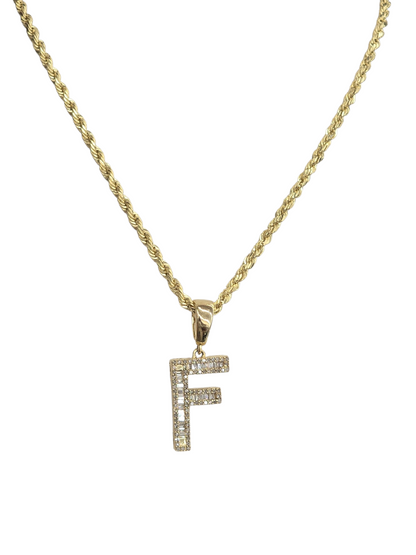 REAL DIAMOND 10KT GOLD BLOCK LETTER INITIAL A TO Z FOR MEN AND WOMEN
