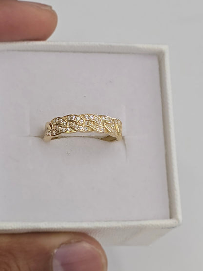 10kt REAL GOLD CUBAN LINK RING FOR MEN AND WOMEN