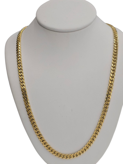 14kt REAL GOLD SOLID MIAMI CUBAN CHAIN 4MM
