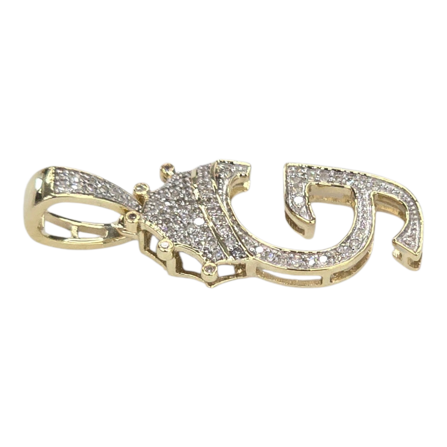 REAL NATURAL DIAMOND 10KT GOLD INITIAL A TO Z PENDANT