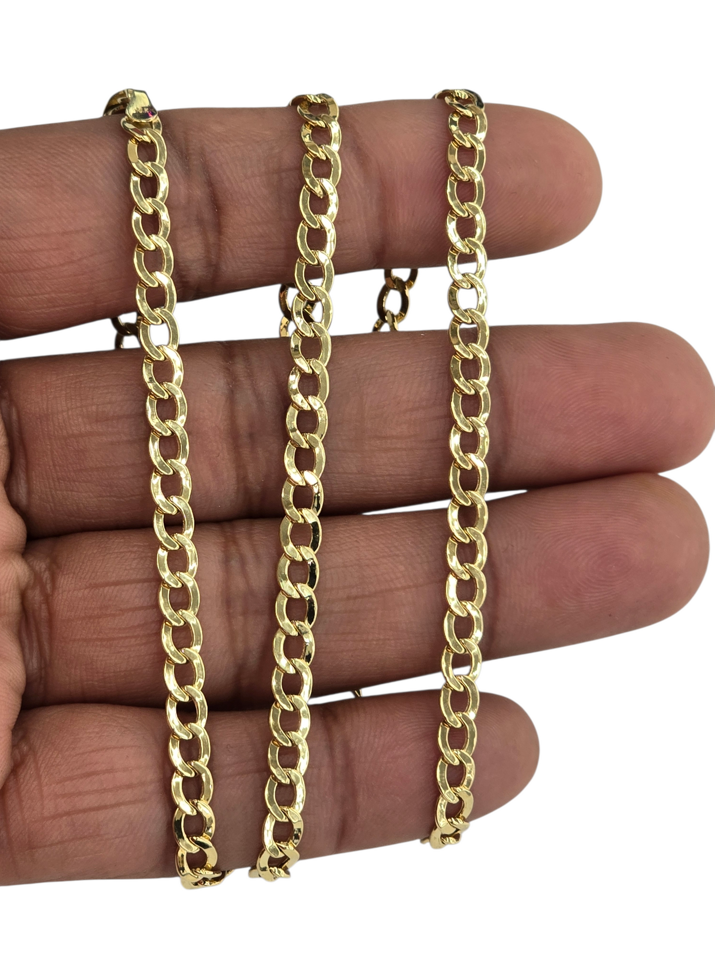 10KT REAL GOLD CUBAN CURB CHAIN 4.5 MM
