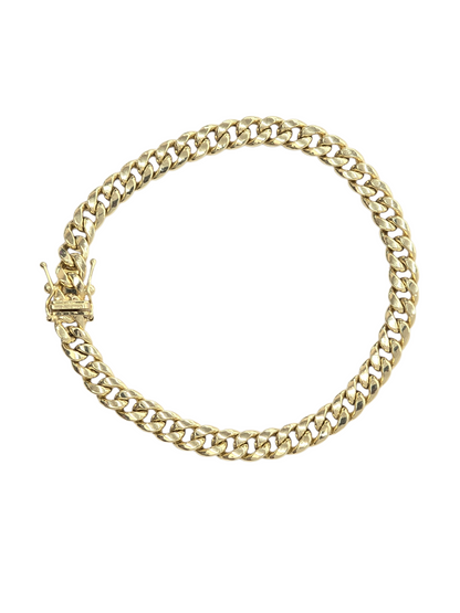 10KT REAL GOLD MIAMI CUBAN BRACELET 5.9 MM 7.5 INCHES