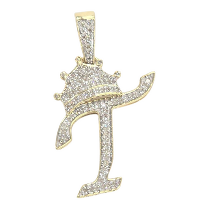 REAL NATURAL DIAMOND 10KT GOLD INITIAL A TO Z PENDANT