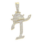 REAL NATURAL DIAMOND 10KT GOLD INITIAL A TO Z PENDANT