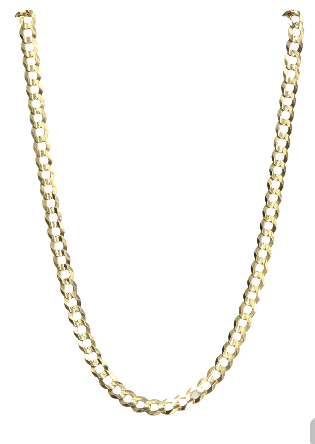 14KT REAL GOLD SOLID CUBAN CURB CHAIN 7 MM