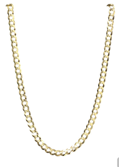14KT REAL GOLD SOLID CUBAN CURB CHAIN 7 MM