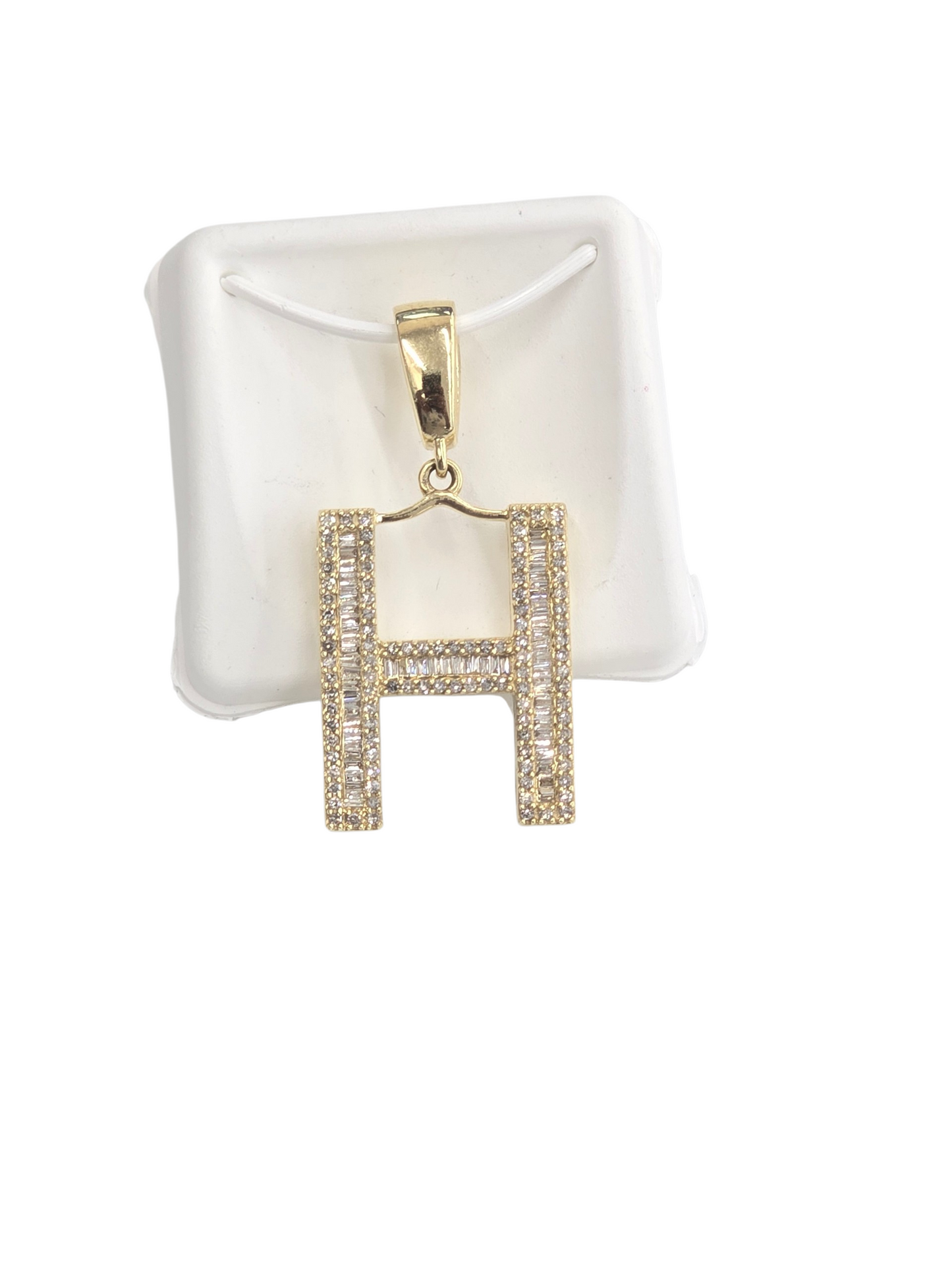 REAL DIAMOND 10KT GOLD BLOCK LETTER INITIAL A TO Z FOR MEN AND WOMEN