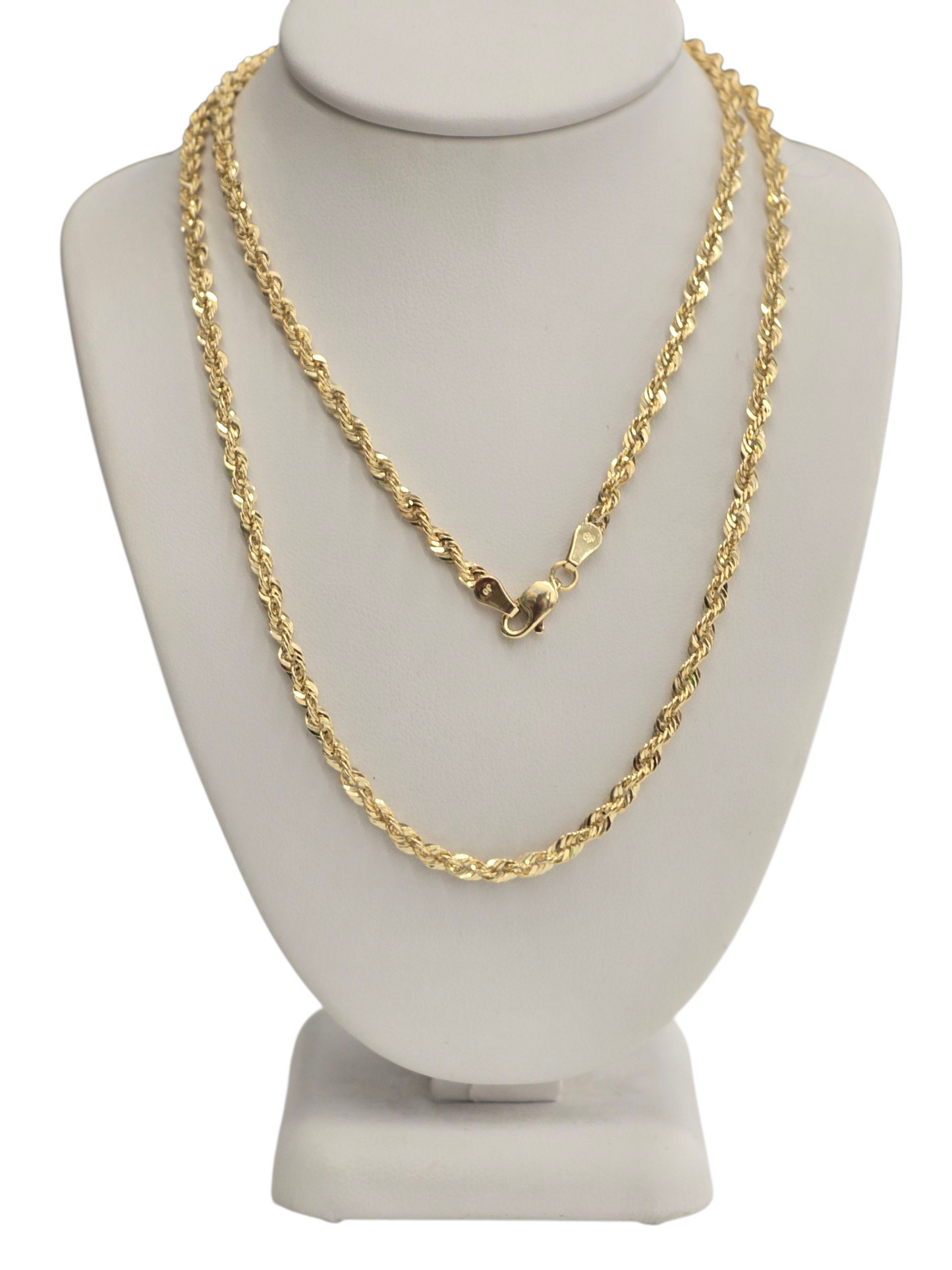 10KT REAL GOLD ROPE CHAIN 3MM FOR MEN AND WOMEN