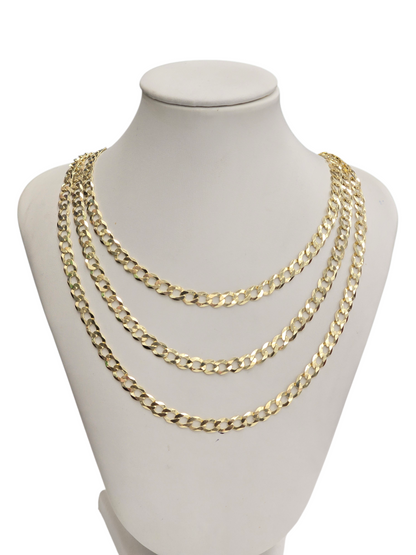 10KT REAL GOLD SOLID CUBAN CURB CHAIN 6MM FOR MEN AND WOMEN