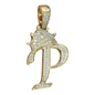 REAL NATURAL DIAMOND 10KT GOLD INITIAL A TO Z PENDANT
