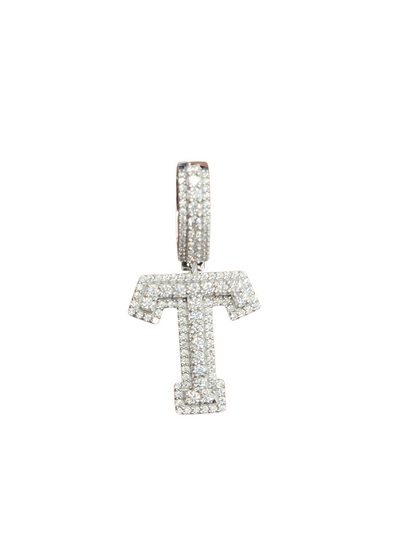 925 Sterling Silver Moissanite Diamond Initial A to Z Pendant