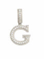 925 Sterling Silver Moissanite Diamond Initial A to Z Pendant