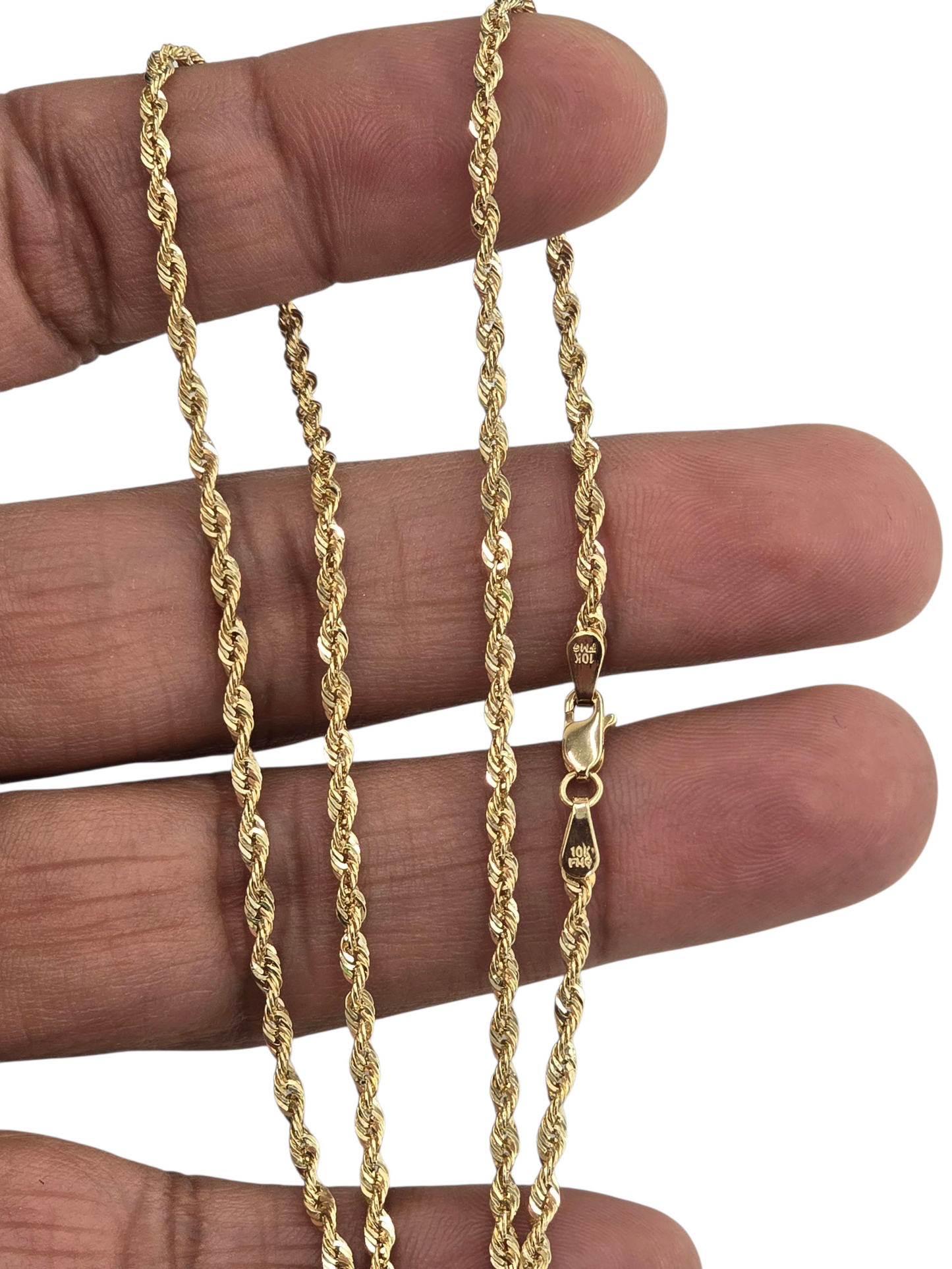 10KT REAL GOLD ROPE CHAIN 2.2MM