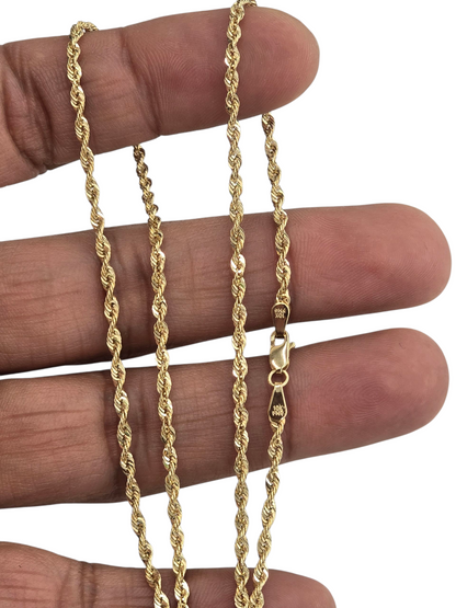10KT REAL GOLD ROPE CHAIN 2.2MM