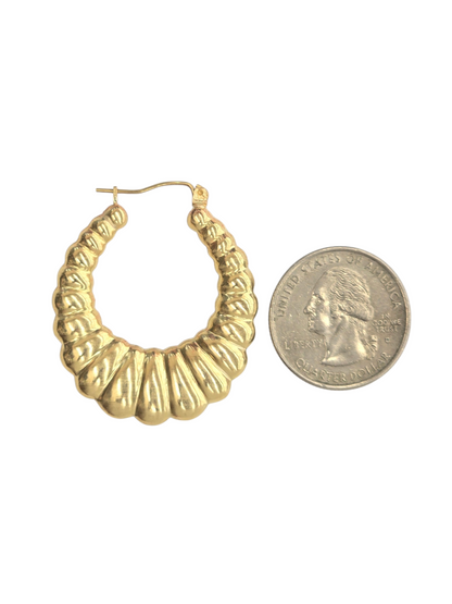 10KT REAL GOLD SHRIMP STYLE HOOP EARRING FOR WOMEN