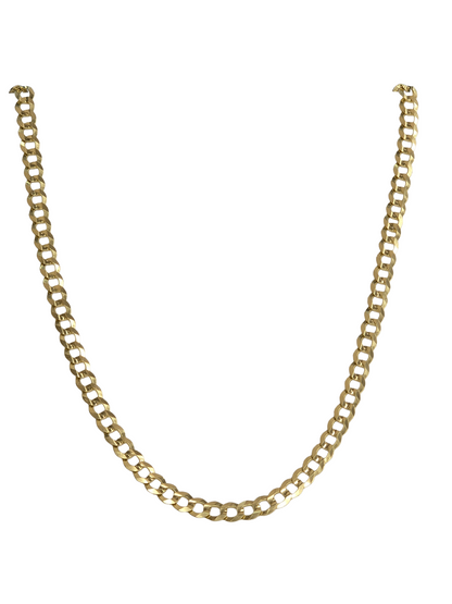 14KT REAL GOLD SOLID CUBAN CURN CHAIN 5.8 MM
