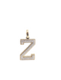 REAL DIAMOND 10KT TWO TONE BLOCK LETTER A- Z PENDANT