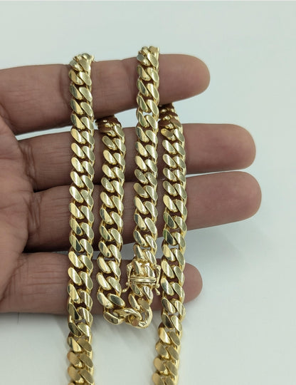 10K REAL GOLD SOLID MIAMI CUBAN CHAIN 7.9MM