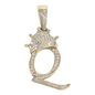 REAL NATURAL DIAMOND 10KT GOLD INITIAL A TO Z PENDANT