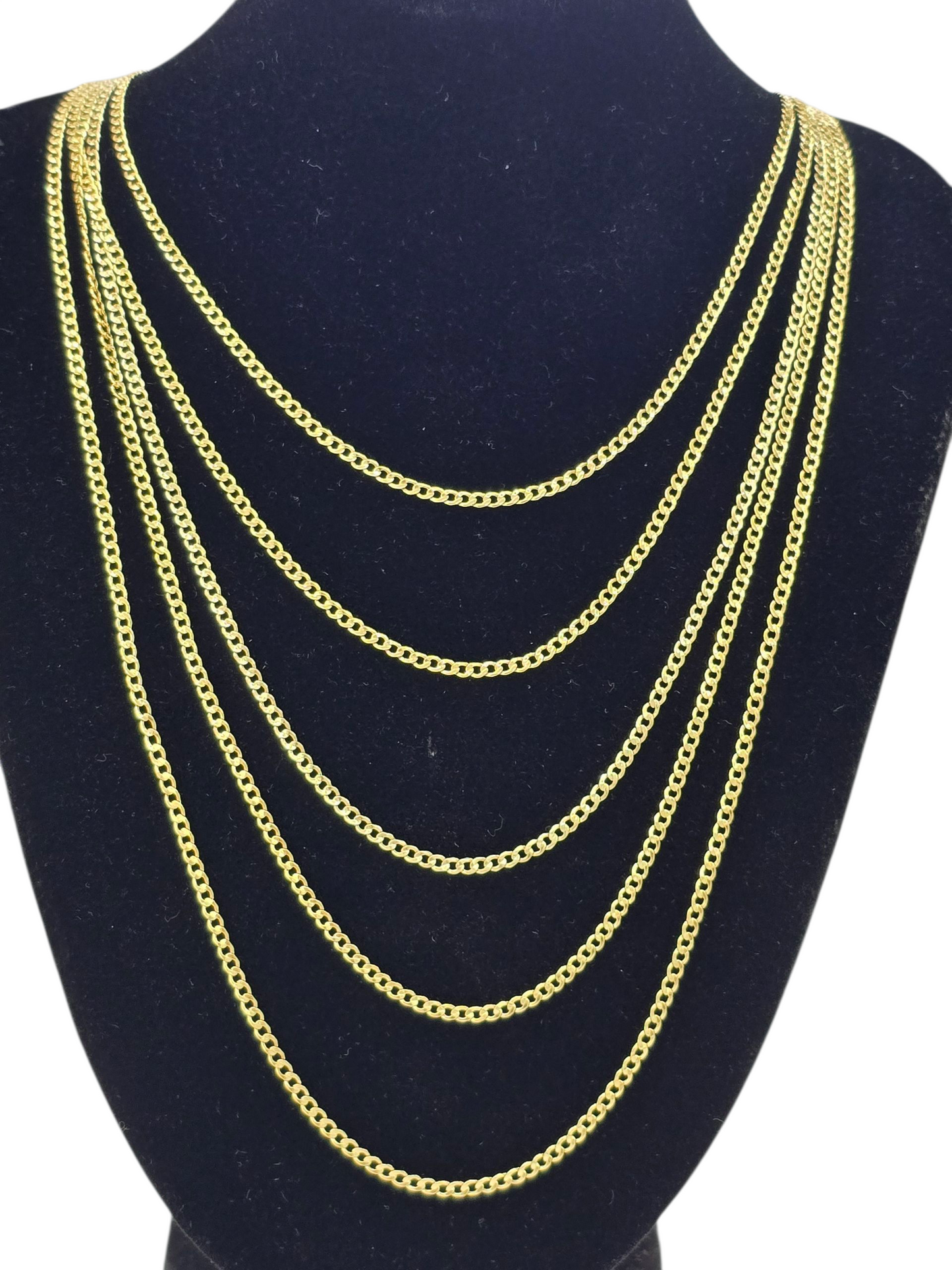 10kt REAL GOLD CUBAN CURB CHAIN 2.2 MM