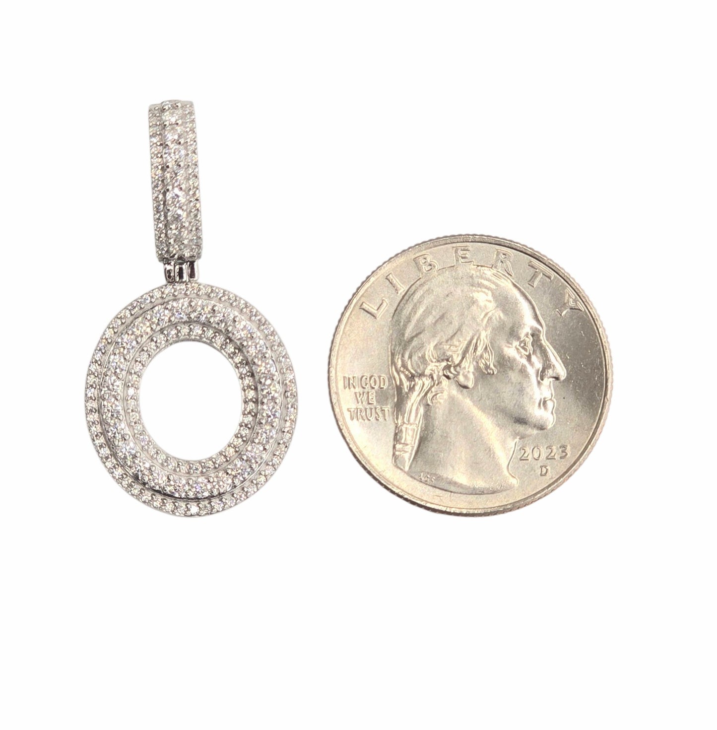 925 Sterling Silver Moissanite Diamond Initial A to Z Pendant