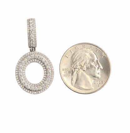 925 Sterling Silver Moissanite Diamond Initial A to Z Pendant