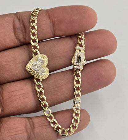 10KT REAL GOLD HEART FANCY BRACELET