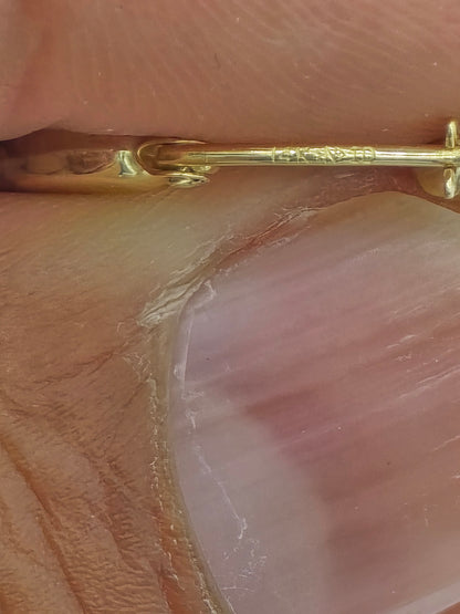 14KT REAL GOLD TRICOLOR HOOP EARRING