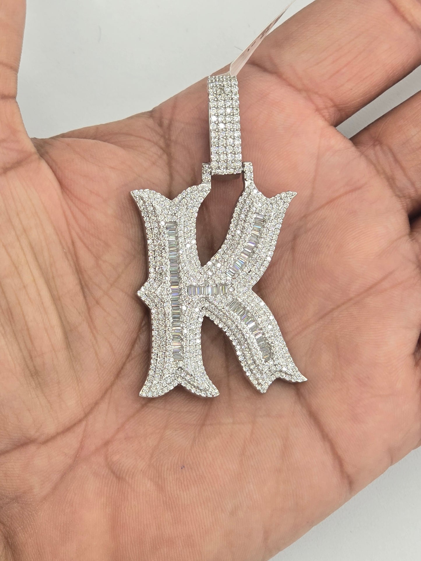 925 STERLING SILVER MOISSANITE DIAMOND INITIAL LETTER PENDANT