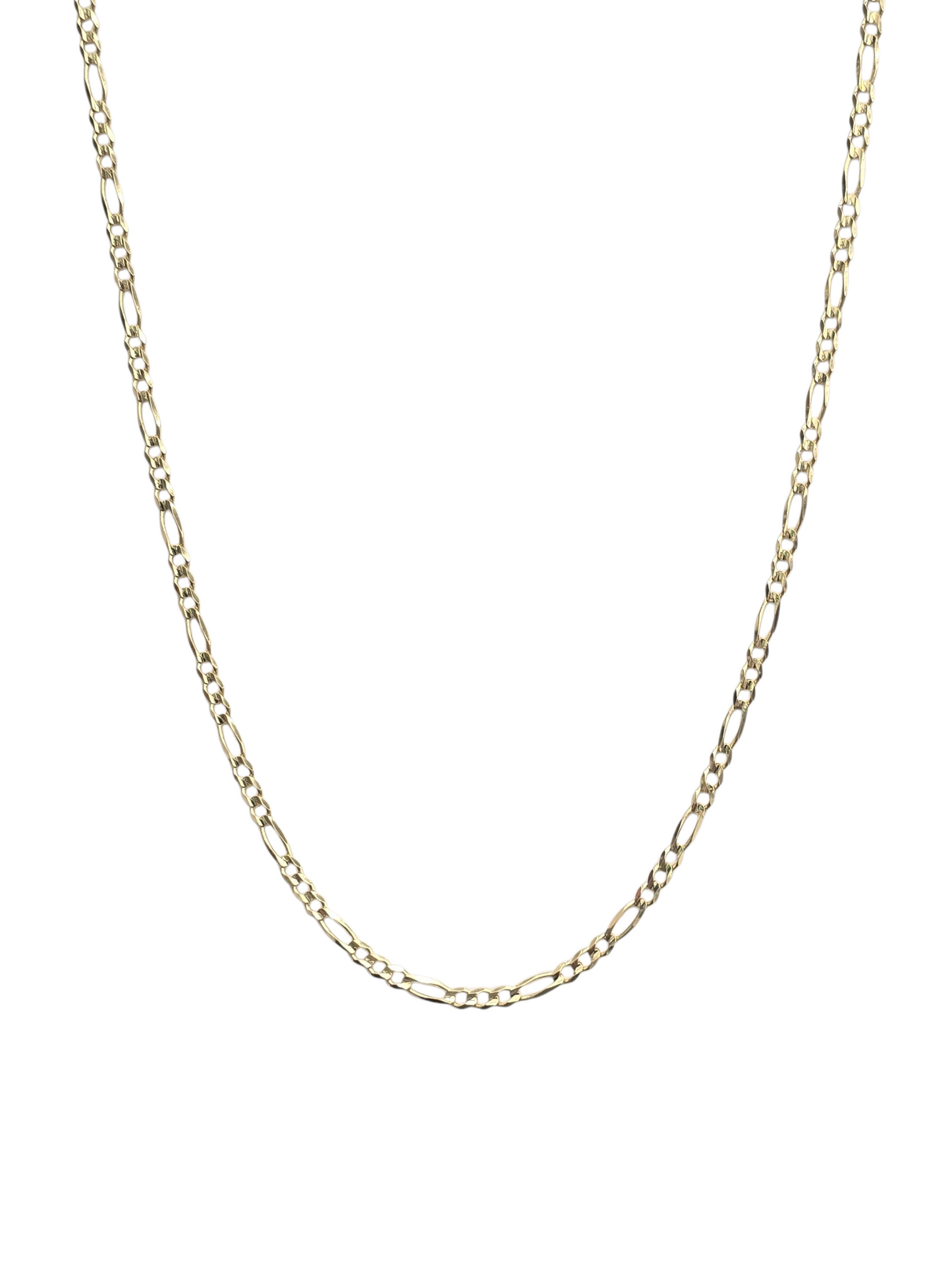 14KT REAL GOLD FIGARO CHAIN 3.1 MM FOR MEN AND WOMEN