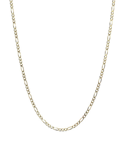 14KT REAL GOLD FIGARO CHAIN 3.1 MM FOR MEN AND WOMEN