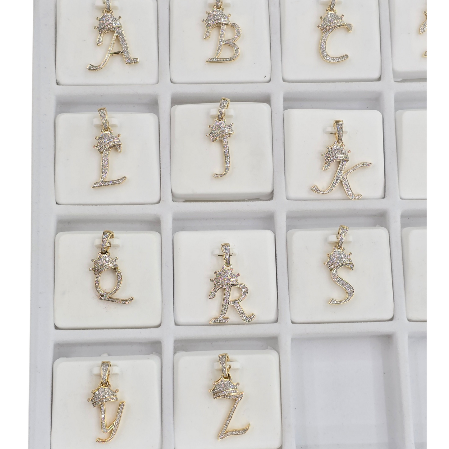 REAL NATURAL DIAMOND 10KT GOLD INITIAL A TO Z PENDANT