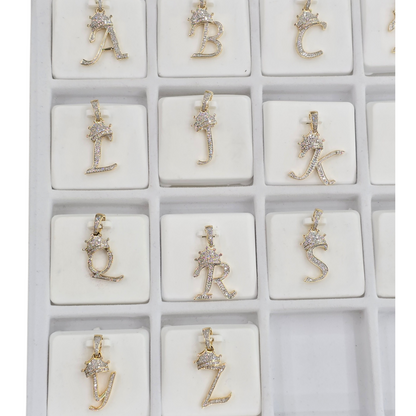 REAL NATURAL DIAMOND 10KT GOLD INITIAL A TO Z PENDANT