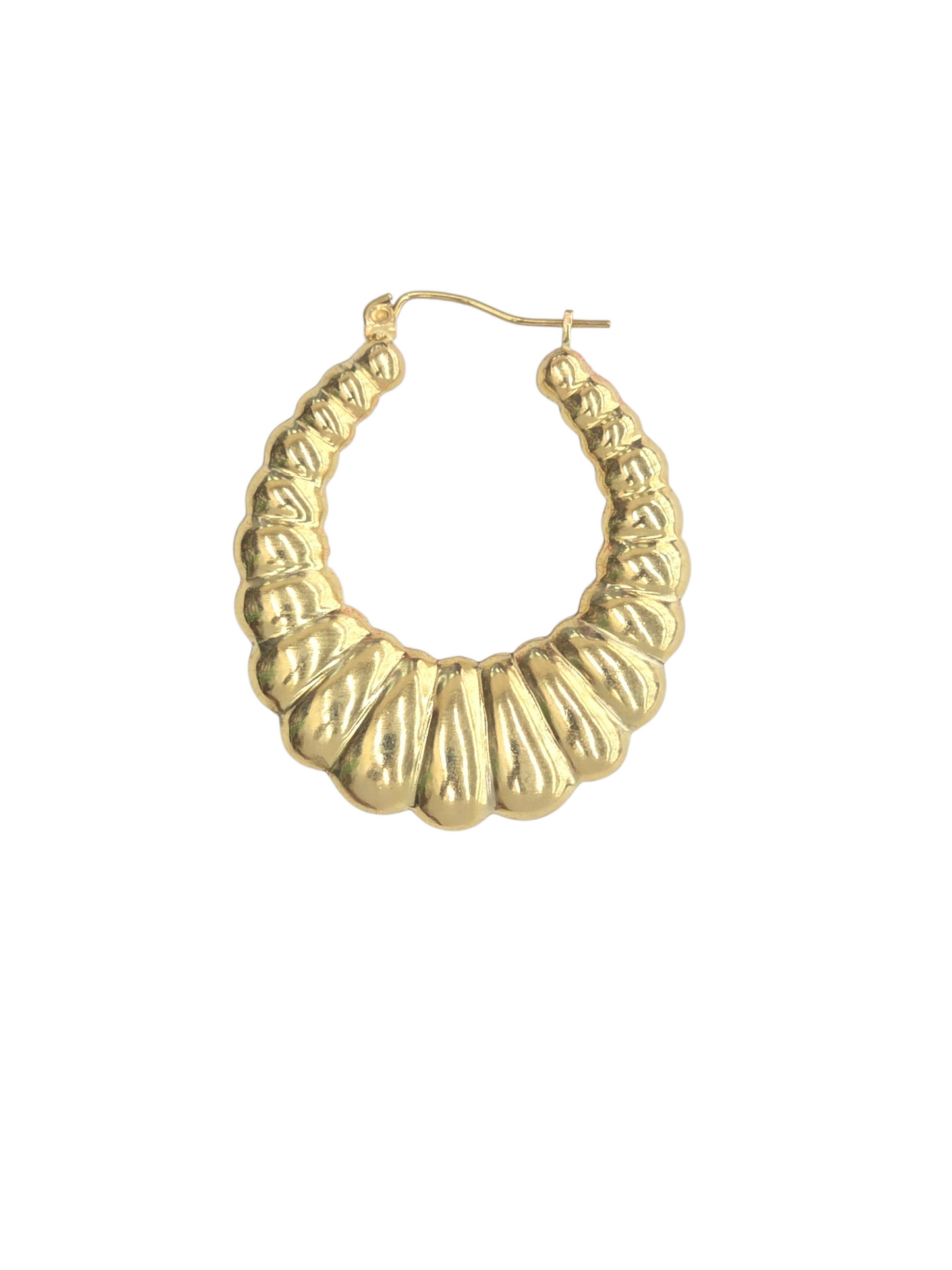 10KT REAL GOLD SHRIMP STYLE HOOP EARRING FOR WOMEN