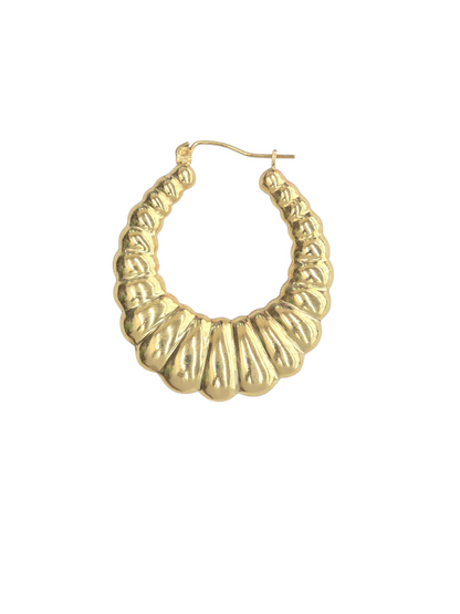 10KT REAL GOLD SHRIMP STYLE HOOP EARRING FOR WOMEN