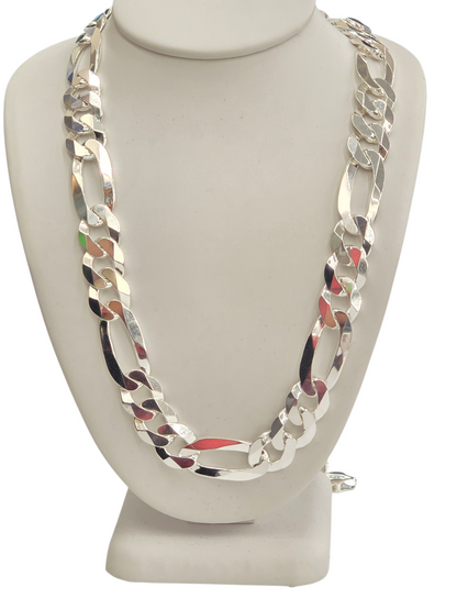 925 STERLING SILVER FIGARO CHAIN 10 MM