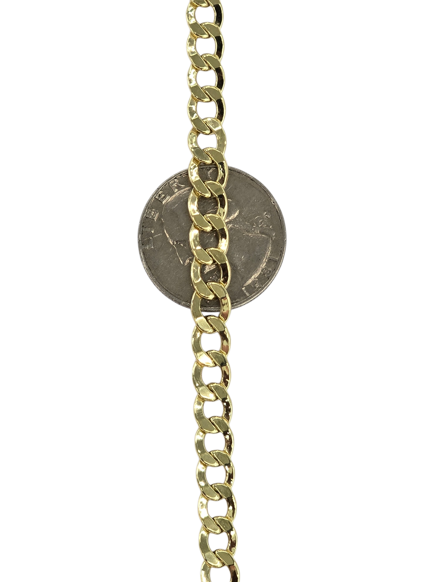 10KT REAL GOLD CUBAN CURB CHAIN 6.5MM