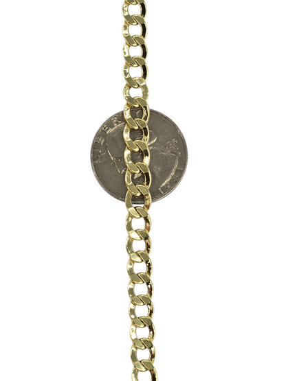 10KT REAL GOLD CUBAN CURB CHAIN 6.5MM