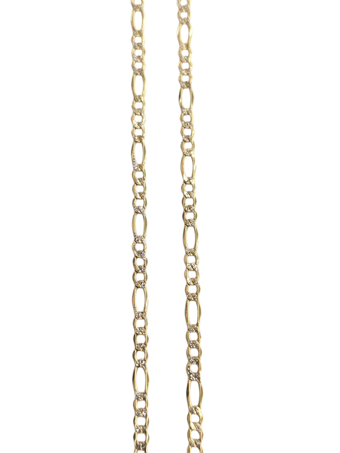 10kt Real Gold Figaro Diamond Cut Chain 3.5mm