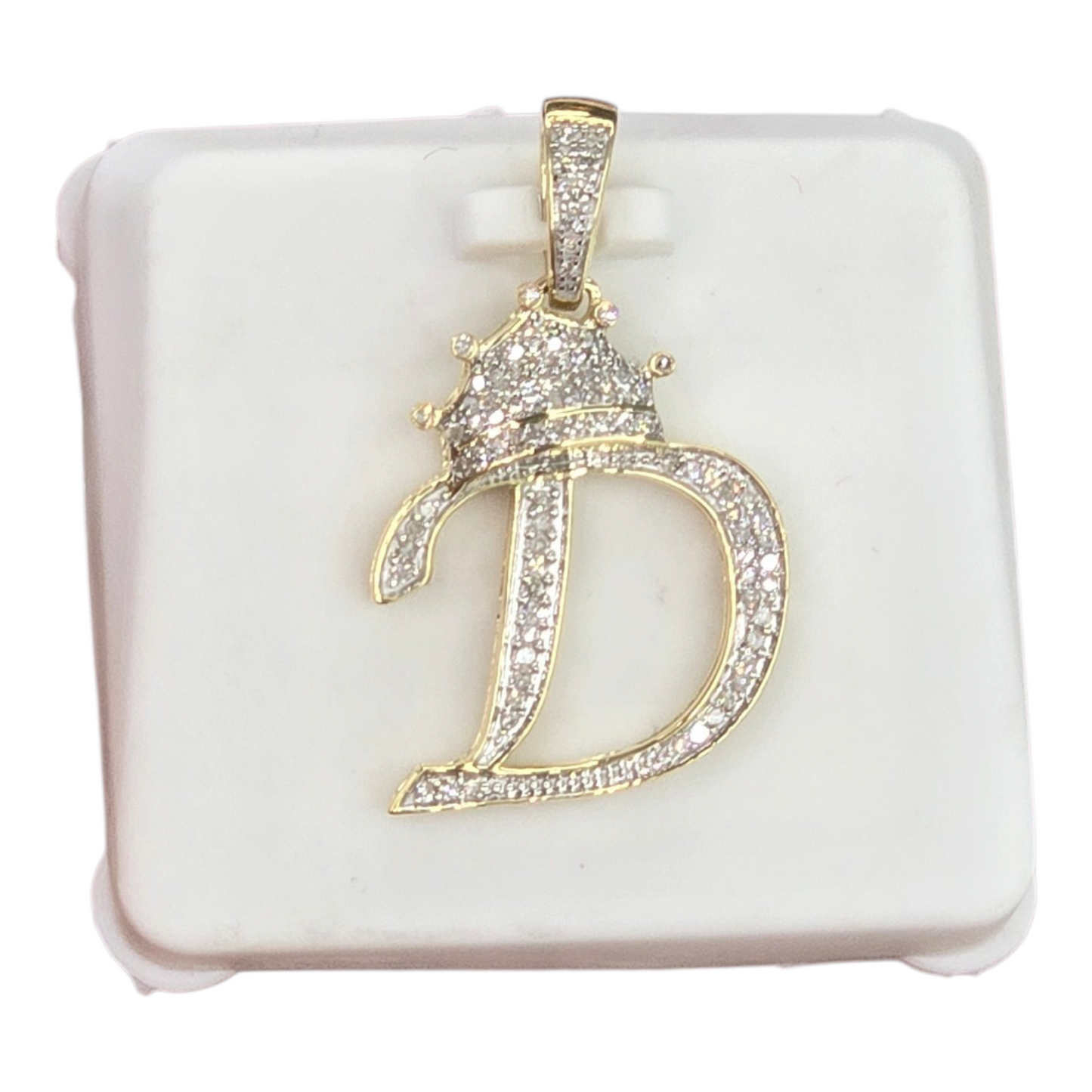 REAL NATURAL DIAMOND 10KT GOLD INITIAL A TO Z PENDANT
