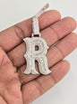 925 STERLING SILVER MOISSANITE DIAMOND INITIAL LETTER PENDANT