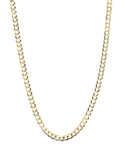 14KT REAL GOLD SOLID CUBAN CURB CHAIN 4.7MM FOR MEN AND WOMEN