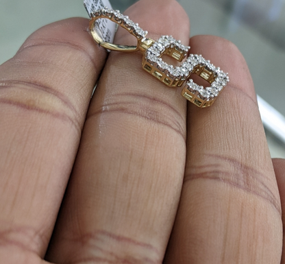 REAL DIAMOND 10KT FANUC STYLE LETTER S PENDANT