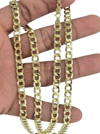 10KT REAL GOLD CUBAN CURB CHAIN 6.5MM