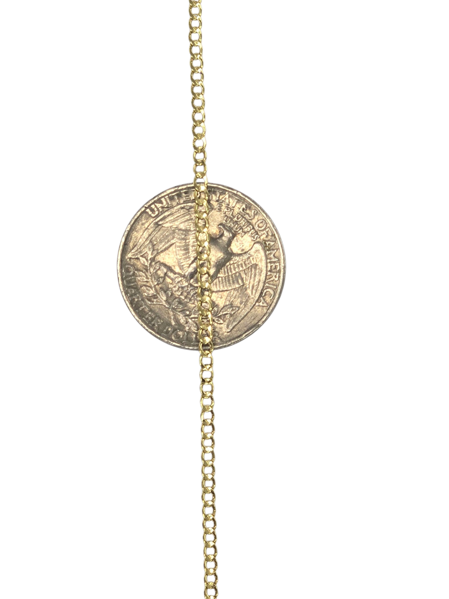 10kt REAL GOLD CUBAN CURB CHAIN 2.2 MM