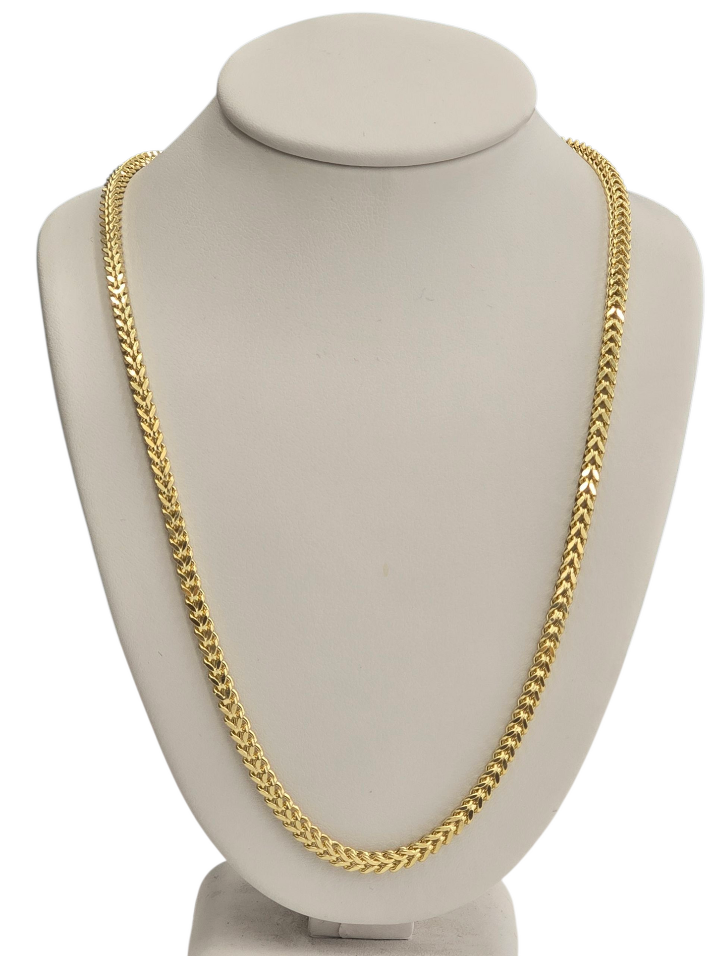 14kt REAL GOLD HOLLOW FRANCO CHAIN 3MM