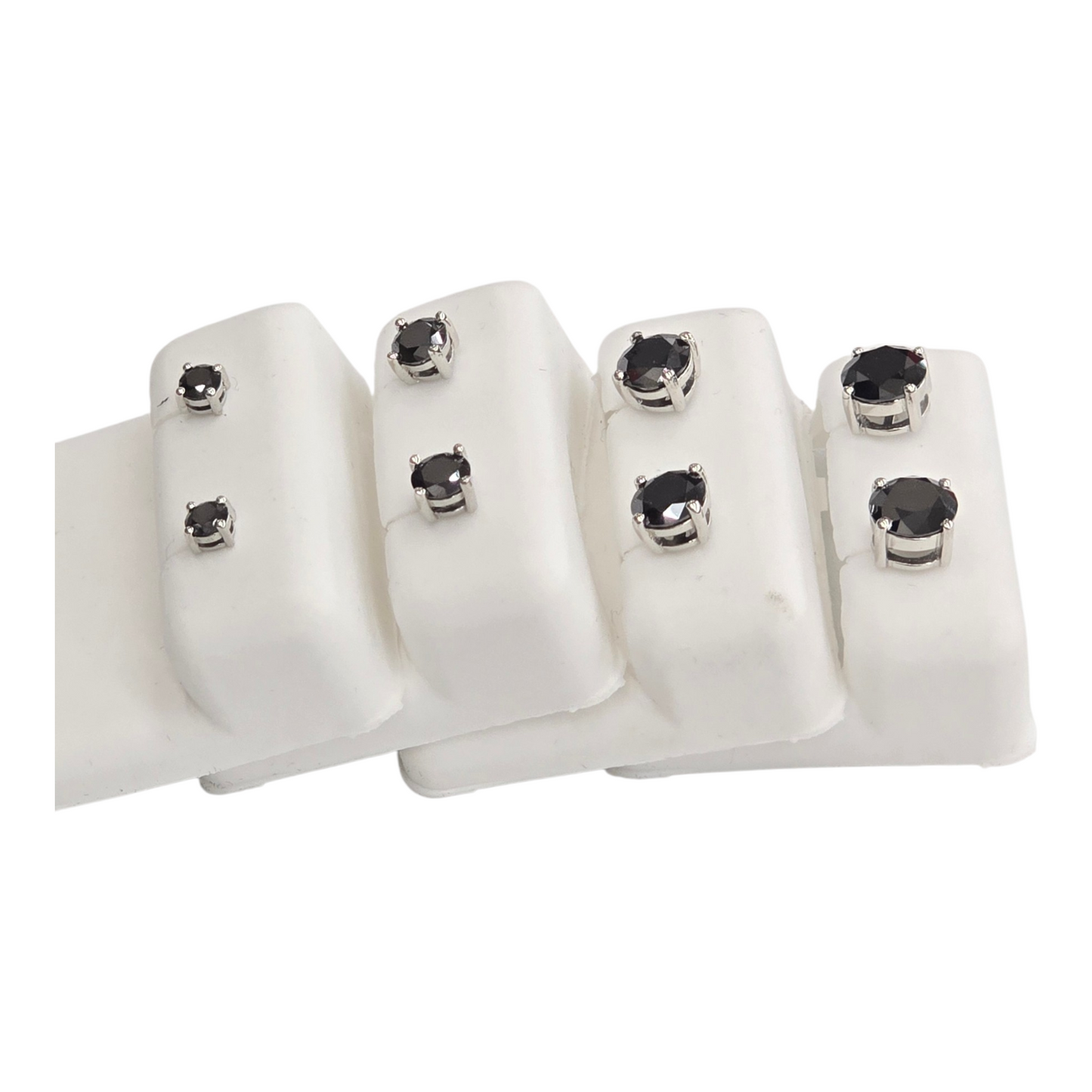 925 Sterling Silver Black Moissanite Diamond Stud Earring